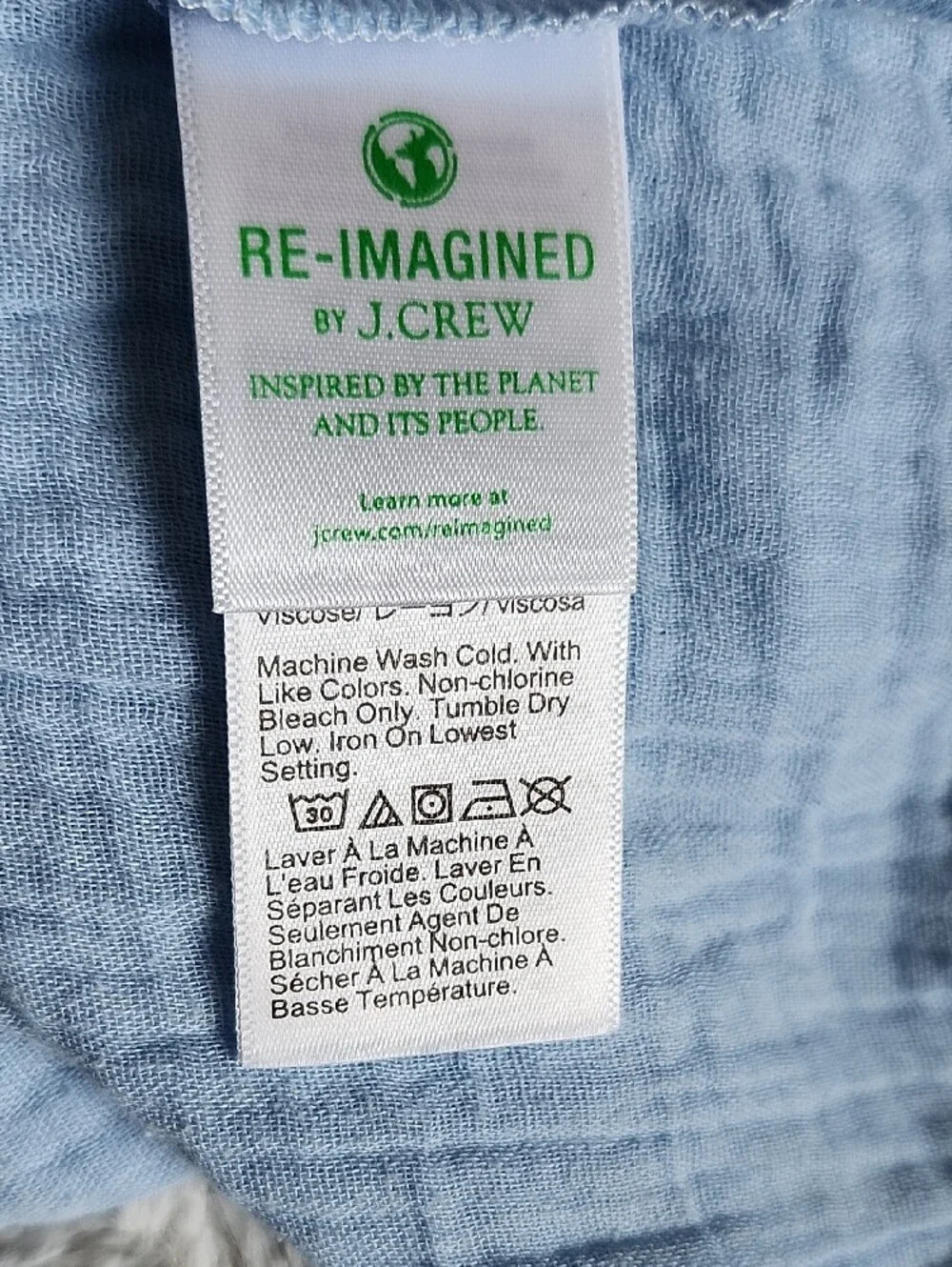 NWT J. Crew Soft Cotton Gauze Dress Blue Size L
